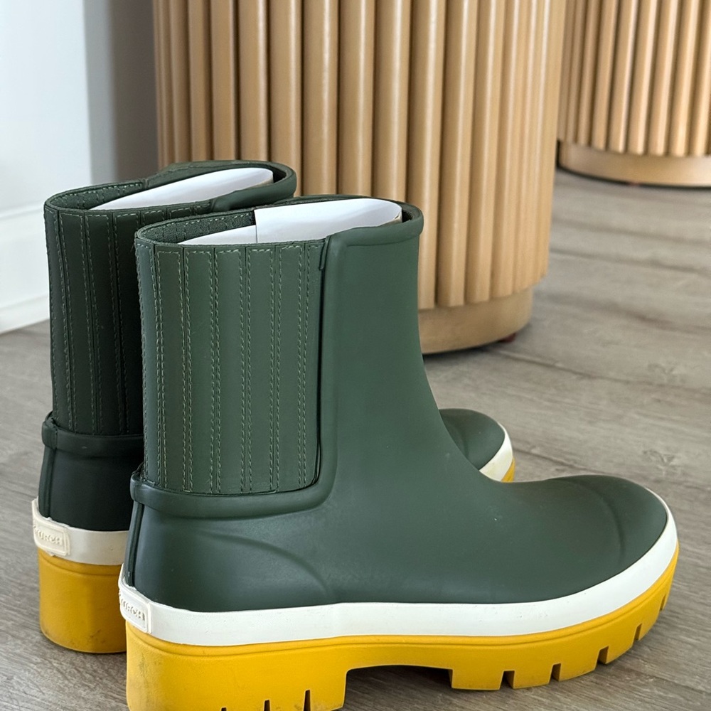 Tory Burch Olive Green Boots with Yellow Sole - Picture 3 of 8